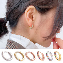 Load image into Gallery viewer, Women Fashion Alloy Stainless Steel Round Titanium Steel Round Hoop Earrings Gold Color Jewelry Earrings Party Gift
