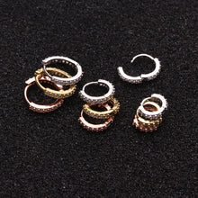 Load image into Gallery viewer, Women Fashion Alloy Stainless Steel Round Titanium Steel Round Hoop Earrings Gold Color Jewelry Earrings Party Gift
