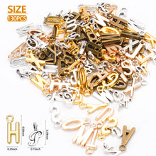 Load image into Gallery viewer, 130 PCS/Set Retro Alloy 26 English Capital Case Letter Accessories For Earrings Necklace Bracelet DIY Handmade
