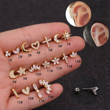 Load image into Gallery viewer, Women Simple Needle Pearl Gold Zircon Crown Stainless Steel Stud Earring Fashion Jewelry Eardrop Earrings
