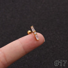 Load image into Gallery viewer, Women Simple Needle Pearl Gold Zircon Crown Stainless Steel Stud Earring Fashion Jewelry Eardrop Earrings
