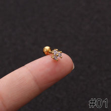 Load image into Gallery viewer, Women Simple Needle Pearl Gold Zircon Crown Stainless Steel Stud Earring Fashion Jewelry Eardrop Earrings
