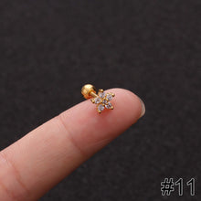 Load image into Gallery viewer, Women Simple Needle Pearl Gold Zircon Crown Stainless Steel Stud Earring Fashion Jewelry Eardrop Earrings
