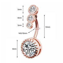 Load image into Gallery viewer, 1 PC Fashion Simple Stainless Steel Zircon Inlaid Round Belly Button Women Body Piercing Jewelry
