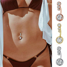 Load image into Gallery viewer, 1 PC Fashion Simple Stainless Steel Zircon Inlaid Round Belly Button Women Body Piercing Jewelry
