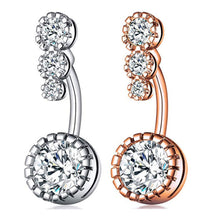 Load image into Gallery viewer, 1 PC Fashion Simple Stainless Steel Zircon Inlaid Round Belly Button Women Body Piercing Jewelry
