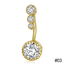 Load image into Gallery viewer, 1 PC Fashion Simple Stainless Steel Zircon Inlaid Round Belly Button Women Body Piercing Jewelry
