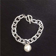 Load image into Gallery viewer, Creative Personality Thick Chain Pearl Pendant Bracelet Jewelry Gift For Women Girls
