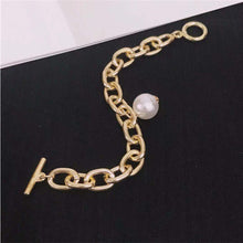 Load image into Gallery viewer, Creative Personality Thick Chain Pearl Pendant Bracelet Jewelry Gift For Women Girls
