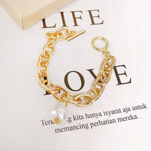 Load image into Gallery viewer, Creative Personality Thick Chain Pearl Pendant Bracelet Jewelry Gift For Women Girls
