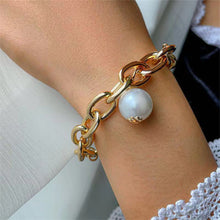 Load image into Gallery viewer, Creative Personality Thick Chain Pearl Pendant Bracelet Jewelry Gift For Women Girls
