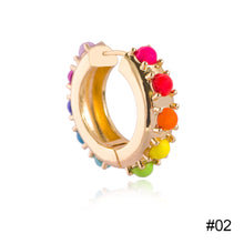 Load image into Gallery viewer, Creative Colorful Pearl Copper Buckle Circle Ear Studs Jewelry Gifts For Women Girls
