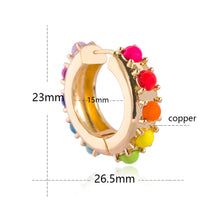 Load image into Gallery viewer, Creative Colorful Pearl Copper Buckle Circle Ear Studs Jewelry Gifts For Women Girls

