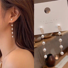 Load image into Gallery viewer, Elegant Sweet Simple Cool Style Long Tassel Pearl Earrings Jewelry Gift For Women Girls
