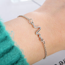 Load image into Gallery viewer, Simple Personality Beckoning Heart Rate Line Couple Bracelet For Love Jewelry Gift
