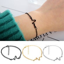 Load image into Gallery viewer, Simple Personality Beckoning Heart Rate Line Couple Bracelet For Love Jewelry Gift
