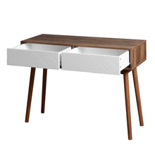 Load image into Gallery viewer, Entryway Table with 2 Carved Panel Drawers, Console Table with Storage Space and Wood Legs,Sofa Table Behind Couch for Hallway, Living Room, Natural Color
