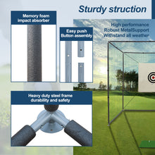 Load image into Gallery viewer, 10X10X10FT Golf Practice Net Cage w/ Metal Frame Hitting Net Kit Indoor Outdoor
