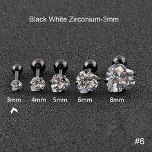 Load image into Gallery viewer, Fashion Zircon Stainless Steel Love Earrings Cartilage Ear Stud Crystal Heart Earrings Piercing Jewelry Steel Clear
