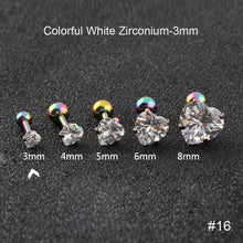 Load image into Gallery viewer, Fashion Zircon Stainless Steel Love Earrings Cartilage Ear Stud Crystal Heart Earrings Piercing Jewelry Steel Clear
