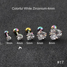 Load image into Gallery viewer, Fashion Zircon Stainless Steel Love Earrings Cartilage Ear Stud Crystal Heart Earrings Piercing Jewelry Steel Clear
