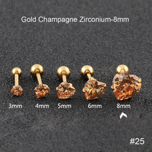 Load image into Gallery viewer, Fashion Zircon Stainless Steel Love Earrings Cartilage Ear Stud Crystal Heart Earrings Piercing Jewelry Steel Clear
