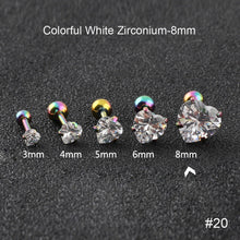 Load image into Gallery viewer, Fashion Zircon Stainless Steel Love Earrings Cartilage Ear Stud Crystal Heart Earrings Piercing Jewelry Steel Clear
