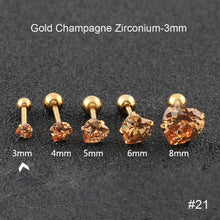 Load image into Gallery viewer, Fashion Zircon Stainless Steel Love Earrings Cartilage Ear Stud Crystal Heart Earrings Piercing Jewelry Steel Clear

