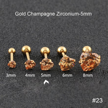 Load image into Gallery viewer, Fashion Zircon Stainless Steel Love Earrings Cartilage Ear Stud Crystal Heart Earrings Piercing Jewelry Steel Clear
