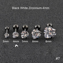 Load image into Gallery viewer, Fashion Zircon Stainless Steel Love Earrings Cartilage Ear Stud Crystal Heart Earrings Piercing Jewelry Steel Clear
