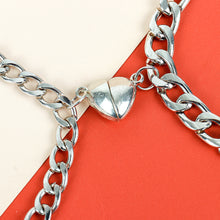 Load image into Gallery viewer, 2Pcs/pair Fashion Stainless Steel Couple Bracelets Magnetism Heart Charm Creative Chain Bracelets Jewelry Gift For Women Men
