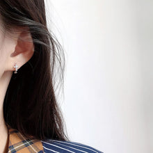 Load image into Gallery viewer, 1 Pair Gold-plated Mini Zircon Hoop Earrings Piercing Ear Clip Cubic Otic Cartilage Earring Stud Women Cross Ear Ornament
