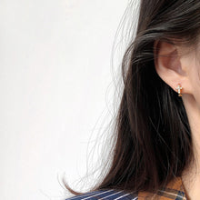 Load image into Gallery viewer, 1 Pair Gold-plated Mini Zircon Hoop Earrings Piercing Ear Clip Cubic Otic Cartilage Earring Stud Women Cross Ear Ornament
