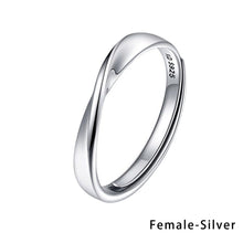 Load image into Gallery viewer, Simple Fashion Couple Ring Twisted Rope Copper Silver Plated Open Ring Couple Ring Girl Boy Friend Jewelry Gift
