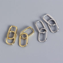 Load image into Gallery viewer, Anti-Allergy S925 Sterling Silver Earrings Women New Fashion Geometric Ellipse U-Shape Elegant Bride Jewelry Gifts Girl Ear Clip
