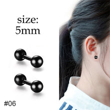 Load image into Gallery viewer, Black Stainless Steel Stud Earrings Simple Fashion Earrings Creative Ear Buckles Accessories Jewelry
