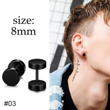 Load image into Gallery viewer, Black Stainless Steel Stud Earrings Simple Fashion Earrings Creative Ear Buckles Accessories Jewelry
