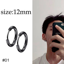 Load image into Gallery viewer, Black Stainless Steel Stud Earrings Simple Fashion Earrings Creative Ear Buckles Accessories Jewelry
