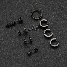 Load image into Gallery viewer, Black Stainless Steel Stud Earrings Simple Fashion Earrings Creative Ear Buckles Accessories Jewelry
