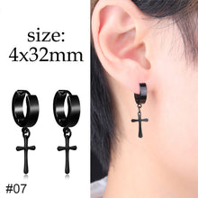 Load image into Gallery viewer, Black Stainless Steel Stud Earrings Simple Fashion Earrings Creative Ear Buckles Accessories Jewelry
