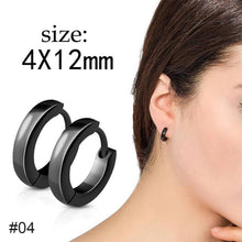Load image into Gallery viewer, Black Stainless Steel Stud Earrings Simple Fashion Earrings Creative Ear Buckles Accessories Jewelry
