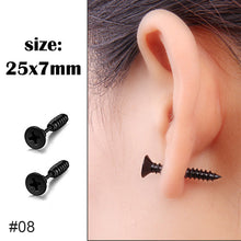 Load image into Gallery viewer, Black Stainless Steel Stud Earrings Simple Fashion Earrings Creative Ear Buckles Accessories Jewelry
