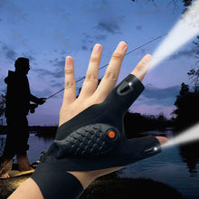 Load image into Gallery viewer, Rechargeable Flashlight Gloves Fingerless Gloves LED Lighting Repair Finger Lamp For Outdoor Night Fishing Camping Hiking Tool
