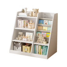 Load image into Gallery viewer, White Wooden Toy Storage Organizer Cabinet  Kids Bookshelf  Children Bookcase Toddler Baby Sling Book Rack Adjustable Shelf for Playroom Bedroom Nursery Hallway School Kindergarten Living Room
