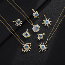 Load image into Gallery viewer, 8 Style Women Lucky Evil Eye Necklace Blue Eyes Enamel Pendant Stainless Steel Chain Necklace Jewelry Gift
