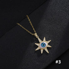 Load image into Gallery viewer, 8 Style Women Lucky Evil Eye Necklace Blue Eyes Enamel Pendant Stainless Steel Chain Necklace Jewelry Gift
