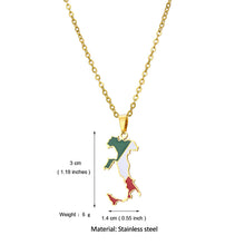 Load image into Gallery viewer, Stainless Steel Enamel Italy Map FLag Pendant Necklace for Women Men Party Birthday Jewelry Gifts
