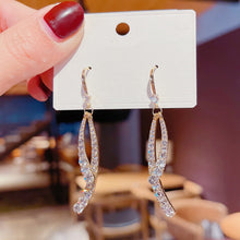 Load image into Gallery viewer, Korea S925 Silver Needle Rhinestone Cross Tassel Earrings For Women Jewelry Gift
