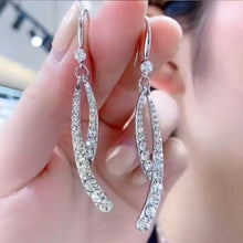 Load image into Gallery viewer, Korea S925 Silver Needle Rhinestone Cross Tassel Earrings For Women Jewelry Gift
