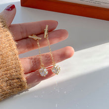 Load image into Gallery viewer, Korea Women S925 Silver Needl Rhinestone Long Tassel Earrings Ear Stud

